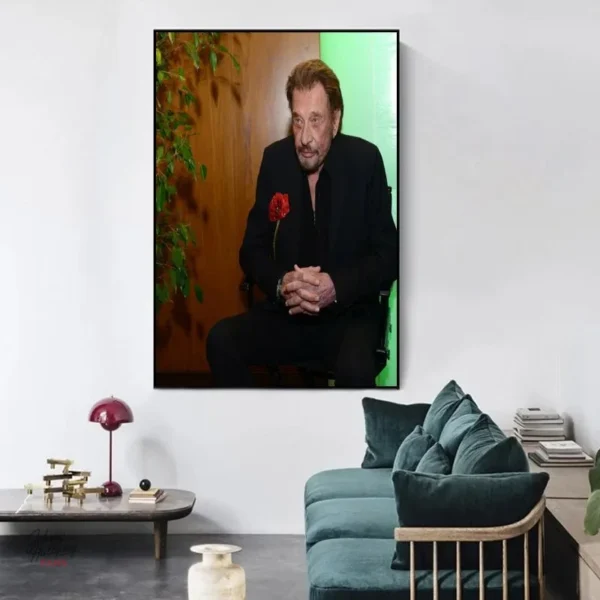 Affiche graphique de Johnny Hallyday pour collectionneurs