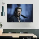 Poster Johnny Hallyday avec style rock emblématique