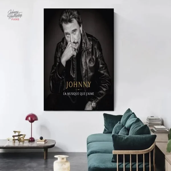 Impression de Johnny Hallyday en concert sur affiche