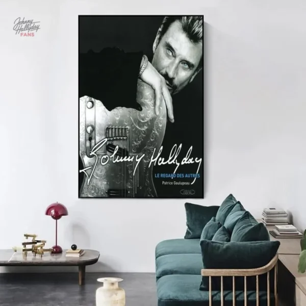 Affiche moderne de Johnny Hallyday pour intérieur stylé