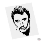 Autocollant Johnny Hallyday - Hommage artistique