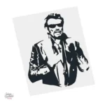 Autocollant Johnny Hallyday - Graphisme stylisé