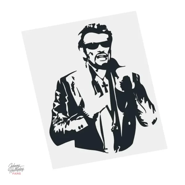 Autocollant Johnny Hallyday - Graphisme stylisé
