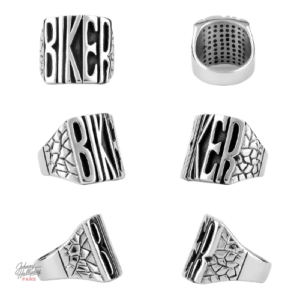 Bague Johnny Hallyday, design Biker, accessoire tendance