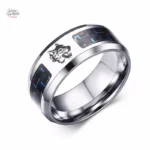 Bague Johnny Hallyday Loup - modèle argenté