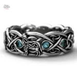 Bague modèle 2 de Johnny Hallyday, design loup nordique