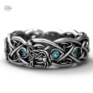 Bague modèle 2 de Johnny Hallyday, design loup nordique