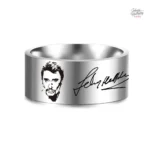 Bague Johnny Hallyday en acier inoxydable signature