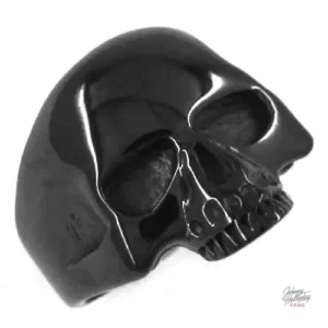 Bague Johnny Hallyday Tête de mort - Modèle argenté