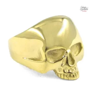 Bague Johnny Hallyday Tête de mort - Modèle doré