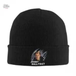 Bonnet Johnny Hallyday en noir, modèle 3