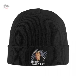 Bonnet Johnny Hallyday en noir, modèle 3