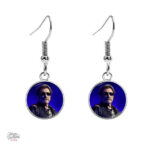 Design unique des boucles d'oreilles Johnny Hallyday