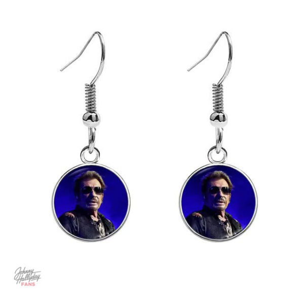 Design unique des boucles d'oreilles Johnny Hallyday