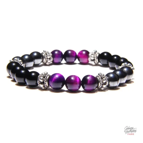 Perles à l'effigie de Johnny Hallyday - bracelet stylé