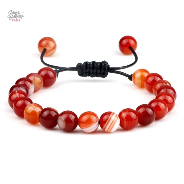 Bracelet de perles - inspiration Johnny Hallyday, look élégant