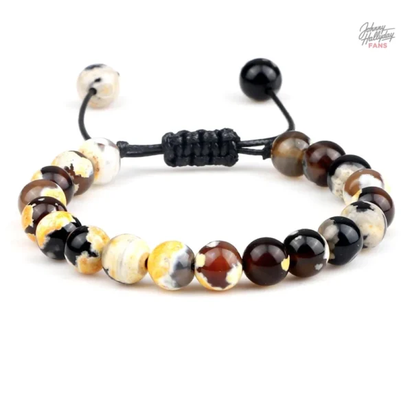 Bracelet Johnny Hallyday - style rock, perles authentiques