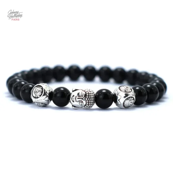 Bracelet Bouddha Johnny Hallyday modèle noir