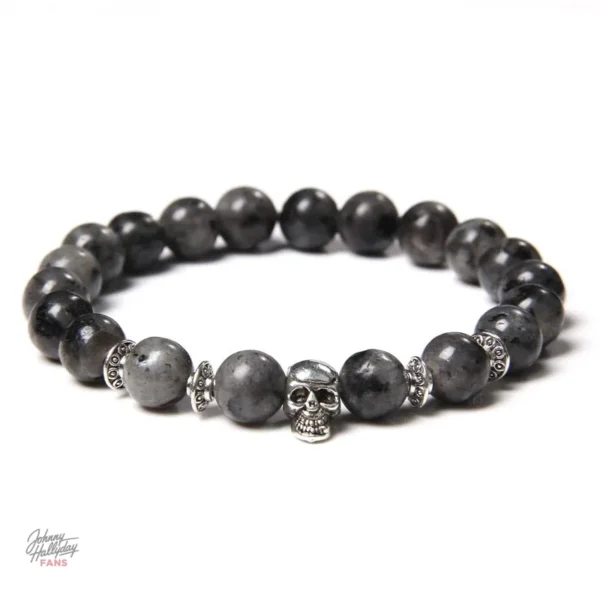 Bracelet Hallyday - crâne en perles raffinées