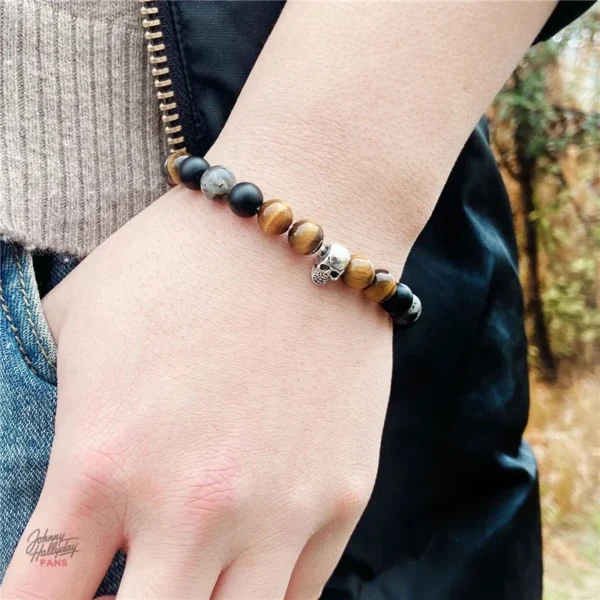 Bracelet Johnny Hallyday Crâne - modèle unique - vue 3