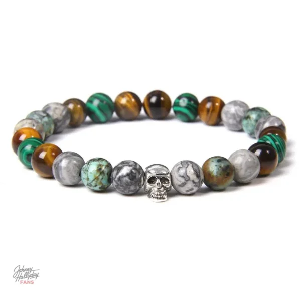 Bracelet de perles Hallyday - design crâne