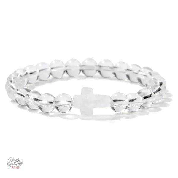 Bracelet de perles Johnny Hallyday Croix édition 8