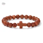 Bracelet de perles Croix Johnny Hallyday unique 10