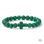 Bracelet perles style Johnny Hallyday Croix modèle 11