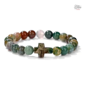 Bracelet perles Croix Johnny Hallyday modèle 1