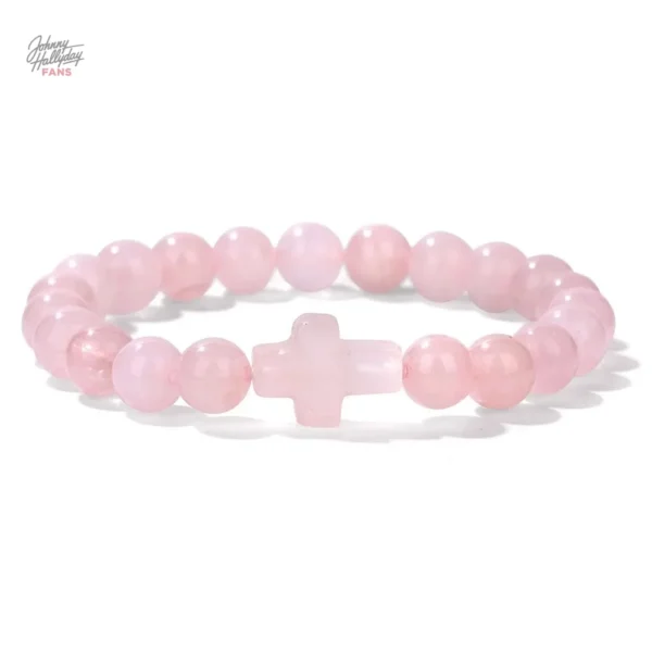 Bracelet de perles Croix Johnny Hallyday design 3