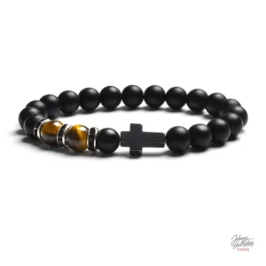 Bracelet de perles Johnny Hallyday Croix