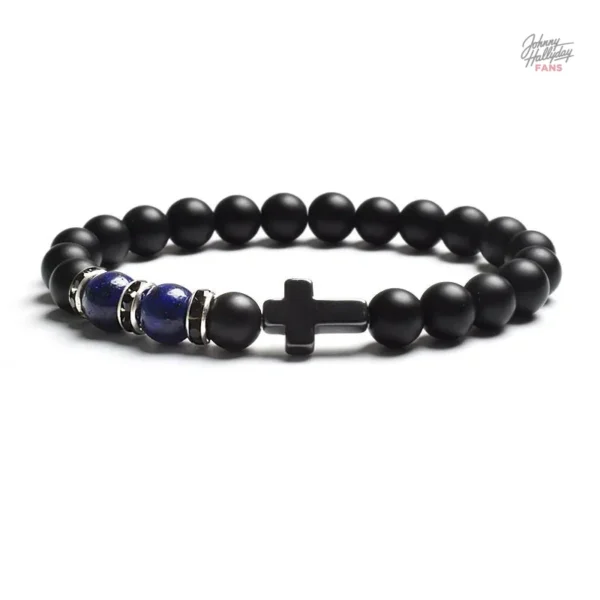 Bracelet en perles, style rock Johnny Hallyday