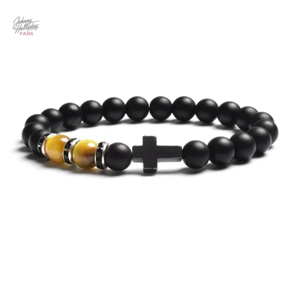 Bracelet Johnny Hallyday, perles élégantes