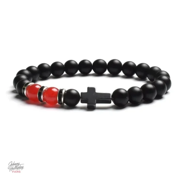 Bracelet Croix Johnny Hallyday, look moderne