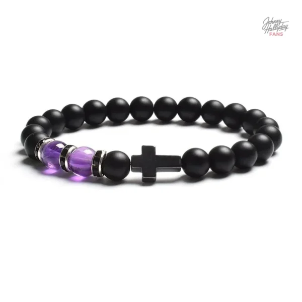 Bracelet perles, accessoire Johnny Hallyday