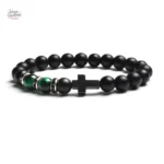 Bracelet de perles Johnny Hallyday Croix - vue 2