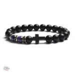 Bracelet de perles Johnny Hallyday Croix - vue 4