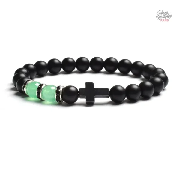 Bracelet de perles Johnny Hallyday Croix - vue 5