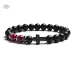 Bracelet tendance Johnny Hallyday, croix