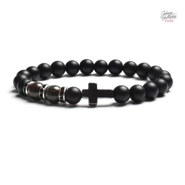 Bracelet de perles, design inspiré Johnny Hallyday