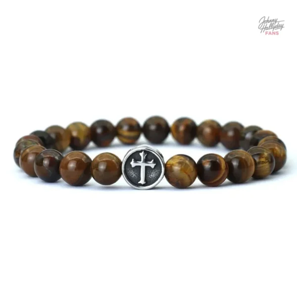 Bracelet Johnny Hallyday avec design croix élégant