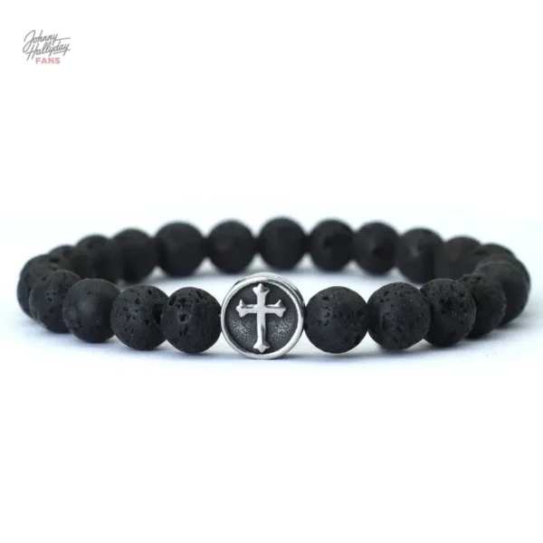 Style unique de bracelet croix Johnny Hallyday