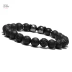 Accessoire Johnny Hallyday, bracelet en perles avec crâne décoratif