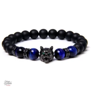 Bracelet de perles Johnny Hallyday Loup