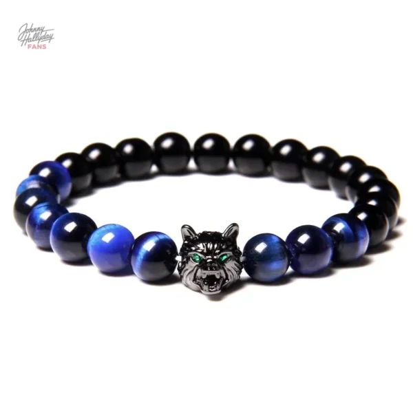 Bracelet de perles Loup - hommage à Johnny Hallyday