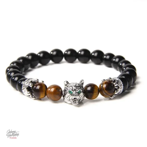 Bracelet de perles Johnny Hallyday Loup - vue 2