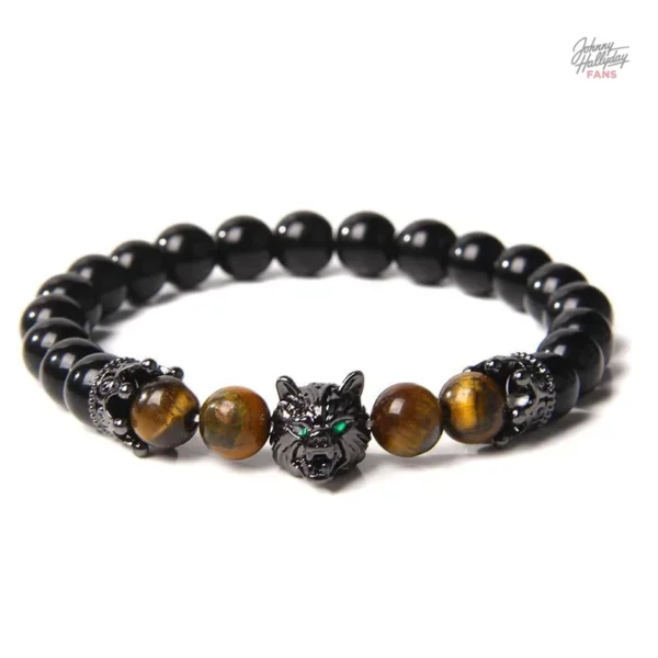 Bracelet de perles Johnny Hallyday Loup - vue 5