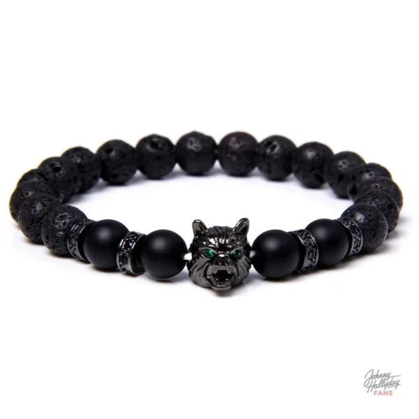 Bracelet Johnny Hallyday en perles - modèle Loup