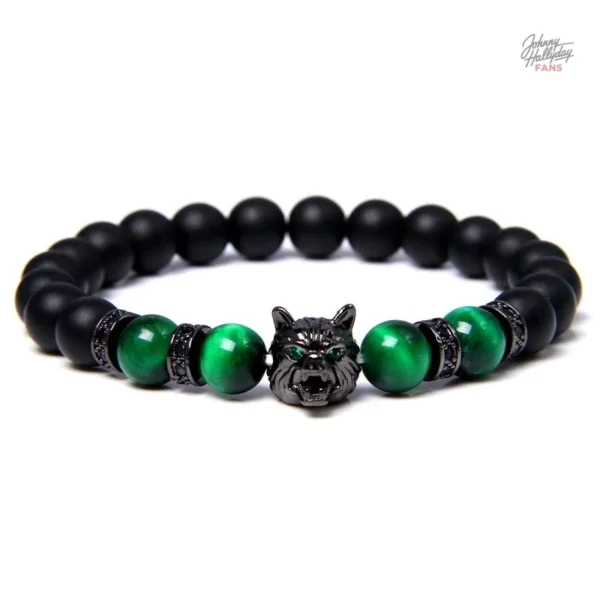 Modèle Loup - bracelet perles Johnny Hallyday