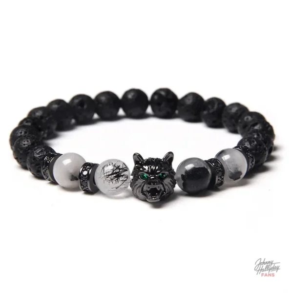 Johnny Hallyday bracelet en perles, modèle Loup